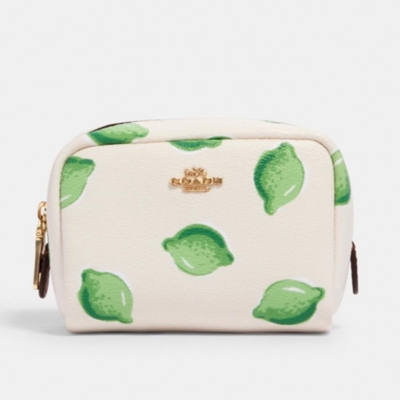 Coach Mini Boxy Cosmetic Case Lime Print
